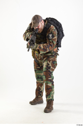 Whole Body Weapons-Rifle Man Pose with machine rifle White Army Athletic Bearded Studio photo references